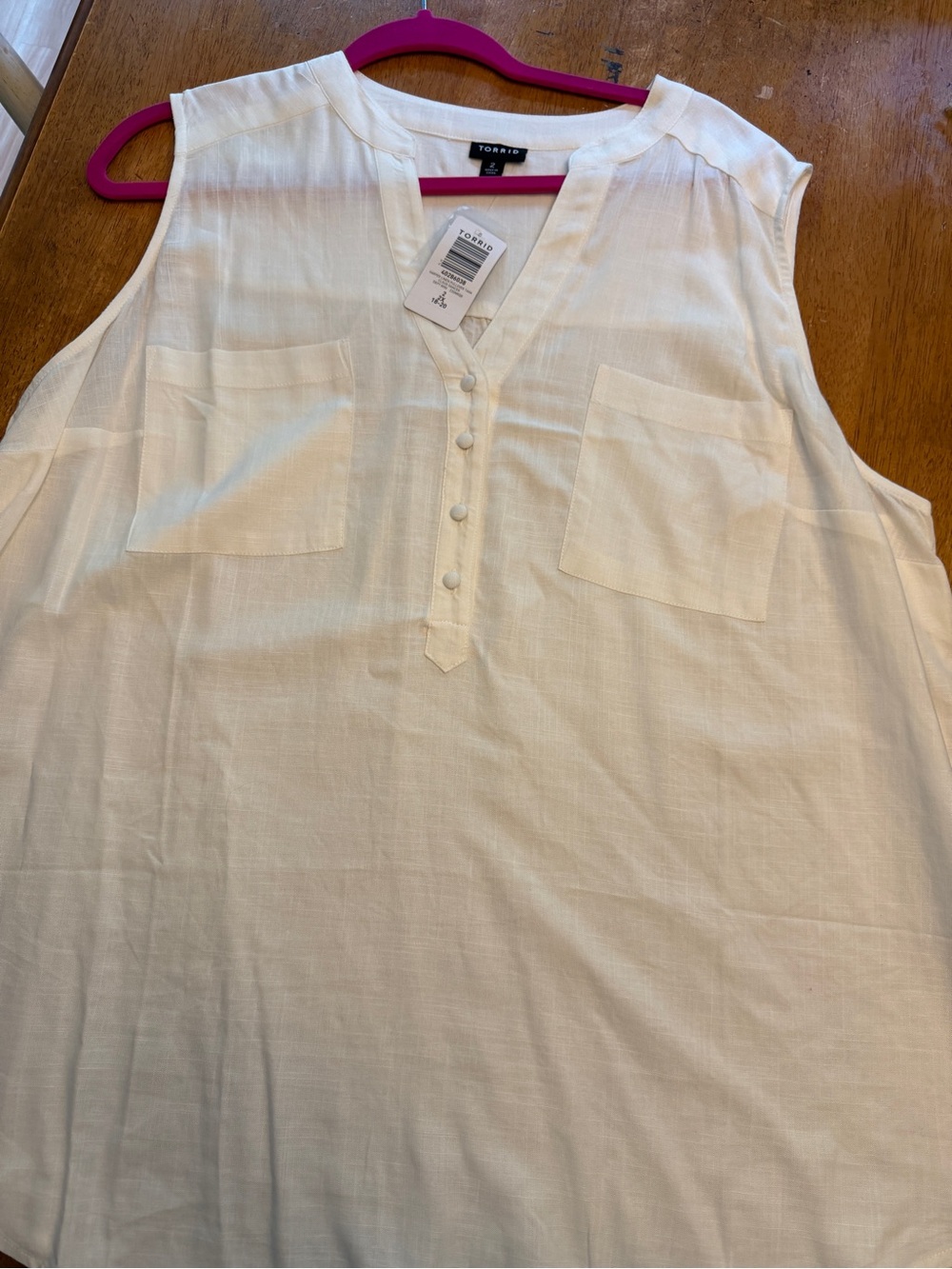 Torrid Harper Button-Front Linen Pullover Tunic - Size 2X
